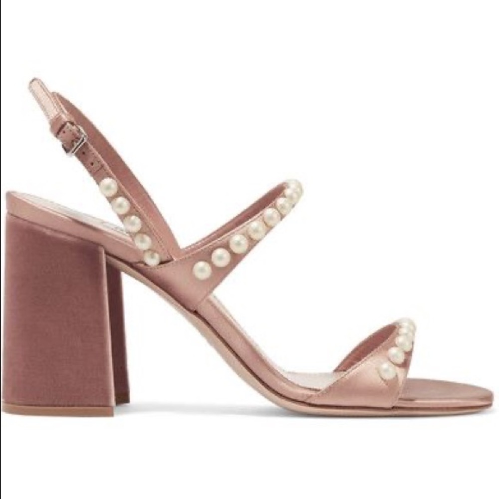 Amazing Miu Miu Pearl Strap Sandals Heels